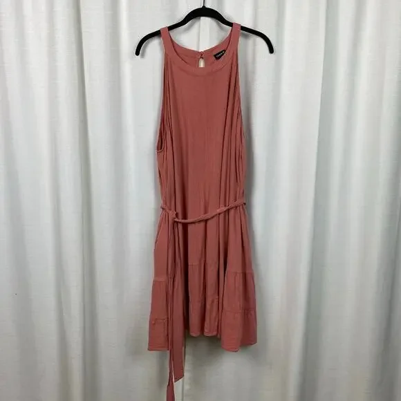 Torrid Beige Desert Sand Woven Tiered Mini Dress Sz.4 - Picture 5 of 16